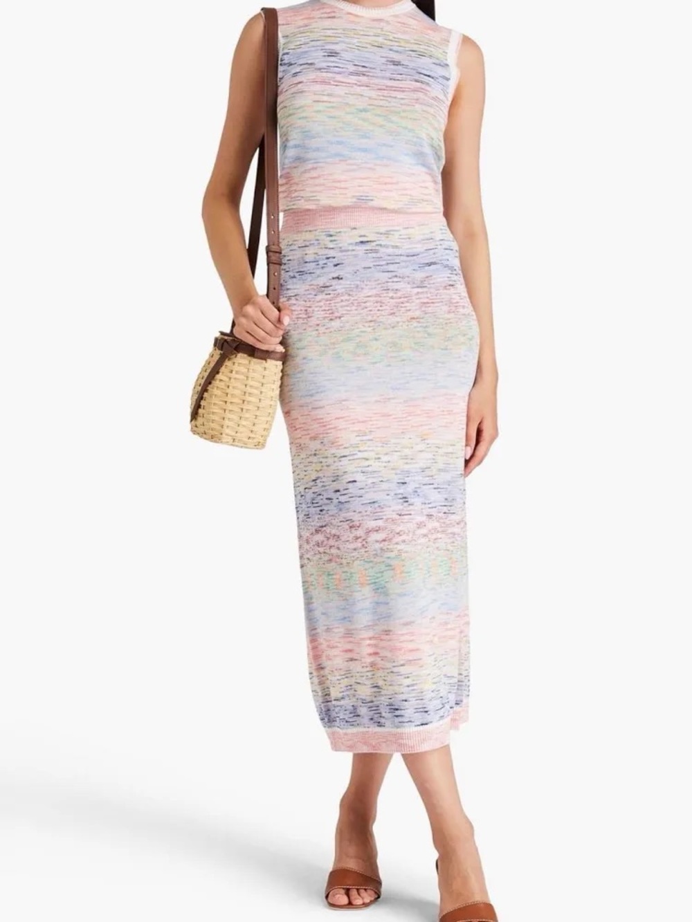 Zimmermann Multicolor Pastel Striped Knit Tank & Skirt Set